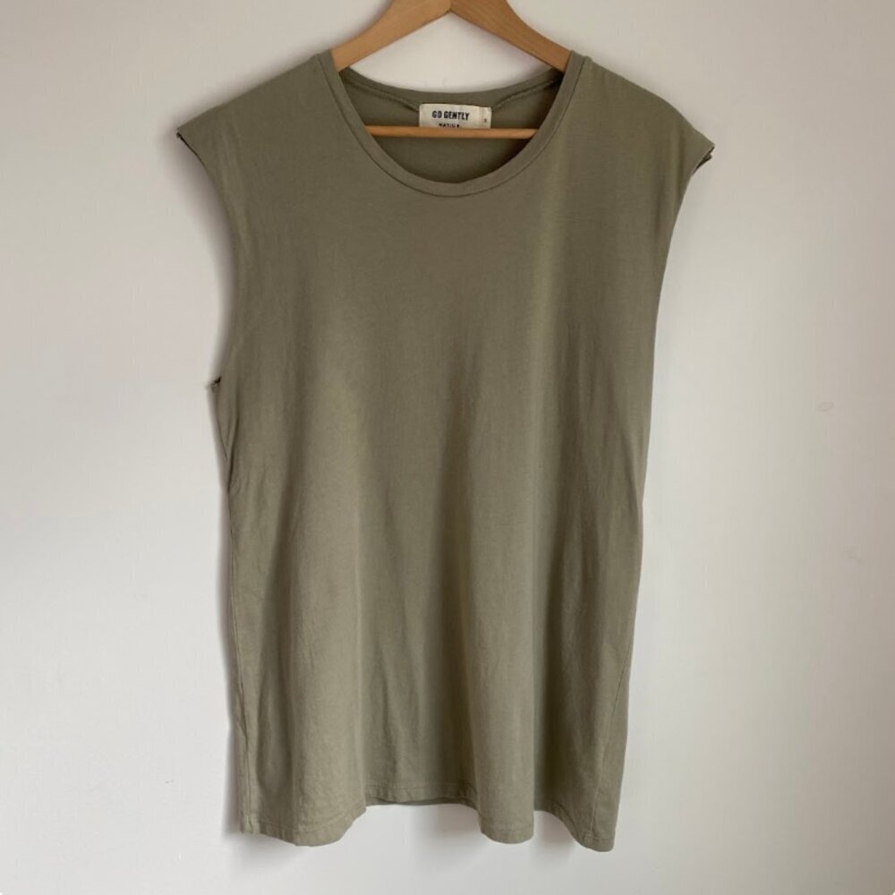 GO GENTLY NATION Organic Cotton Women's Muscle Tee Size M